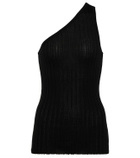 Petar Petrov Tano ribbed-knit silk one-shoulder top
