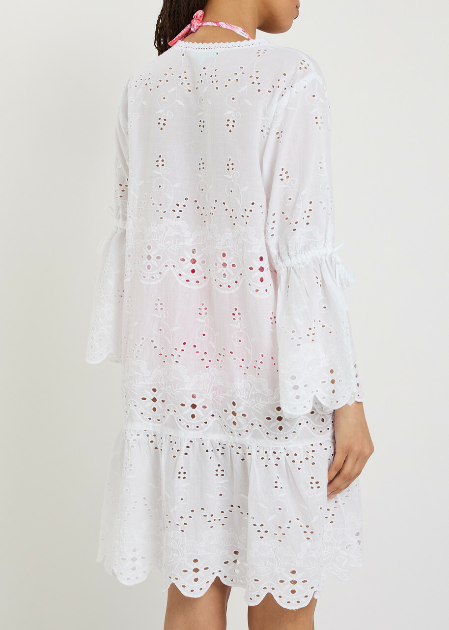 Melissa Odabash May Embroidered Cotton Mini Dress White