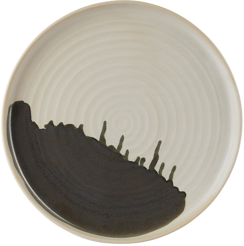 ferm LIVING Off-White & Black Omhu Centerpiece Plate