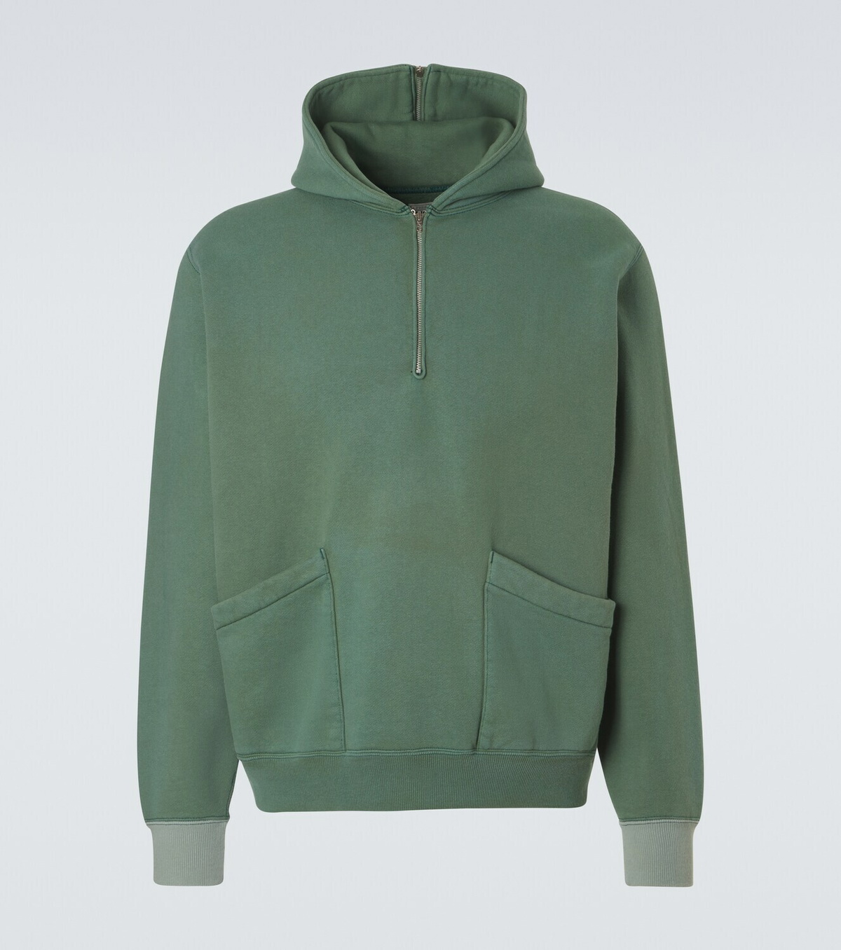 A.Presse Vintage cotton jersey half-zip hoodie