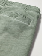 Mr P. - Cold-Dyed Organic Cotton-Jersey Drawstring Shorts - Green