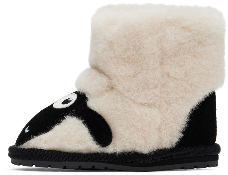 EMU Baby Off-White & Black 'Shaun The Sheep' Pre-Walkers