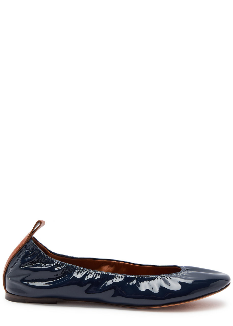 Lanvin Patent Leather Ballet Flats Blue