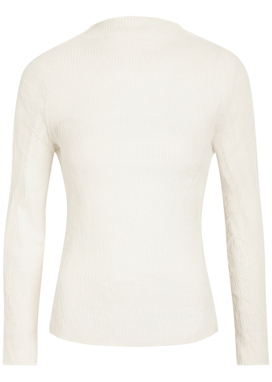 Issey Miyake Pleated Semi-sheer Chiffon top White