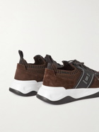 Berluti - Shadow Rubber and Suede-Trimmed Mesh Sneakers - Brown