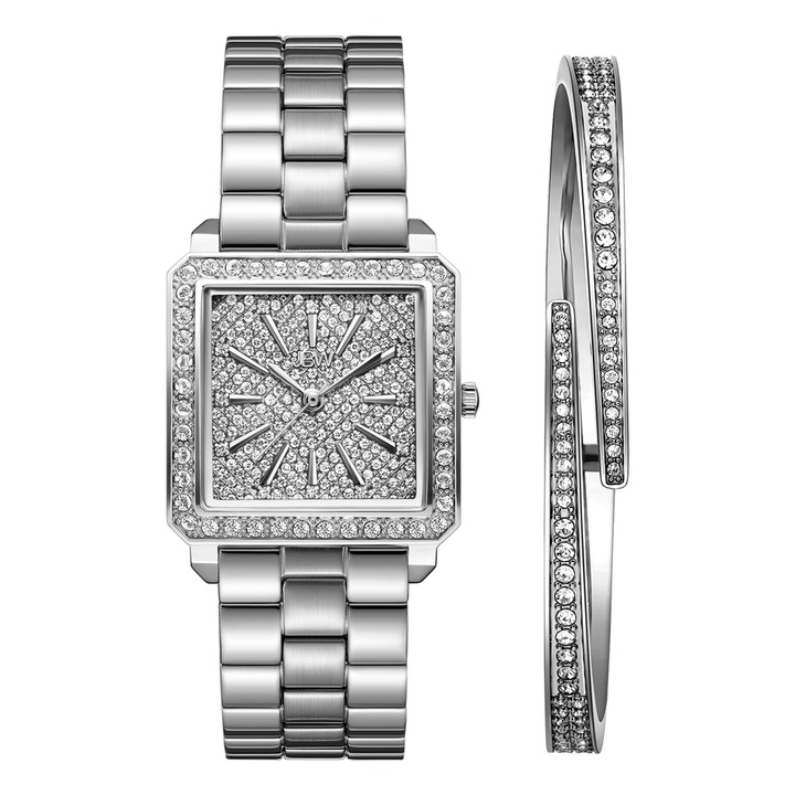Photo: JBW Cristal 28 Jewelry Set Silver-tone Dial Ladies Watch J6387-SetC