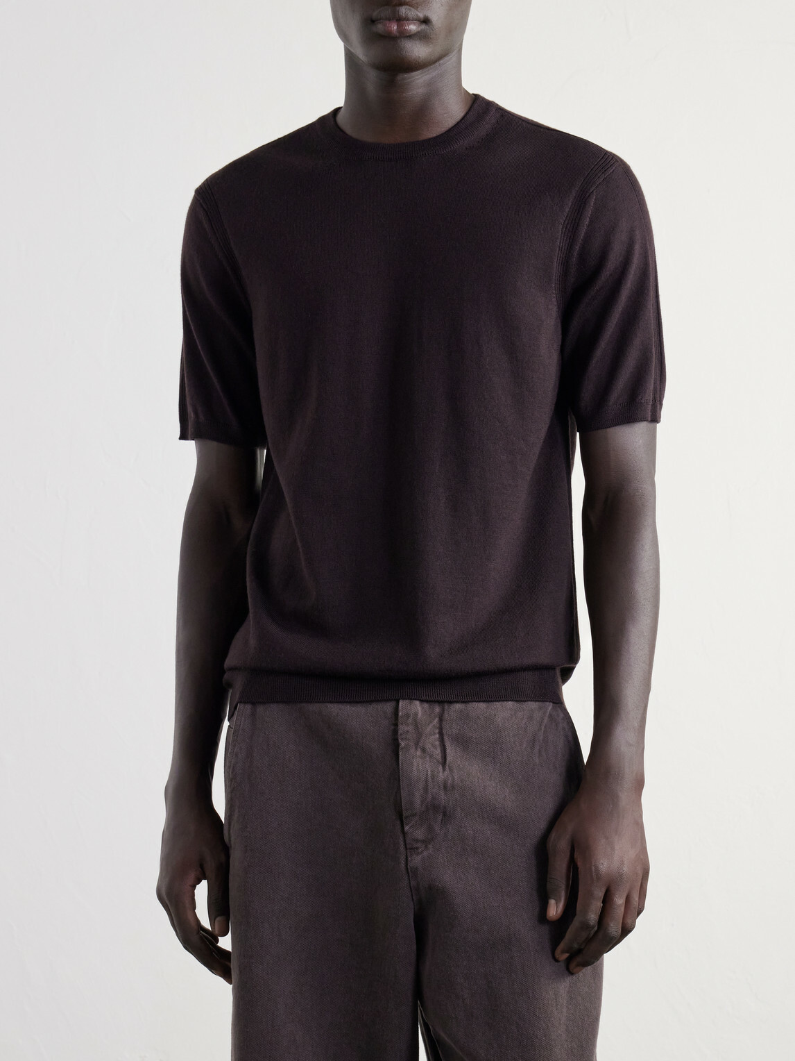 Mr P. - Merino Wool T-Shirt - Brown