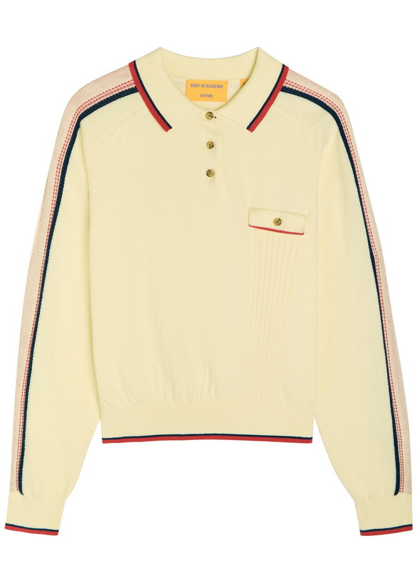 Photo: Guest In Residence Relay Cotton and Cashmere-blend Polo Jumper Yellow