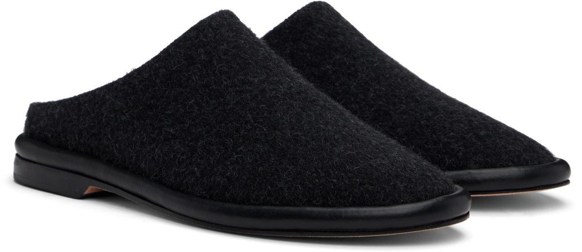 Lauren Manoogian Black Brushed Mules