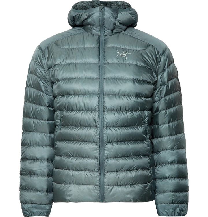 Photo: Arc'teryx - Cerium LT Slim-Fit Quilted Ripstop Hooded Down Jacket - Blue