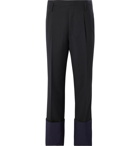 Lanvin - Pleated Panelled Wool Trousers - Navy