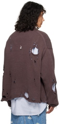 Doublet Brown Destroyed Sweater