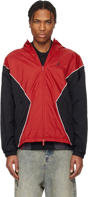 Photo: Nike Jordan Red & Black Jordan Brooklyn Hooded Draft Jacket