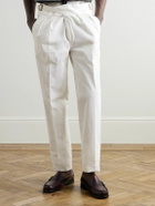 Rubinacci - Manny Straight-Leg Pleated Cotton-Twill Trousers - White