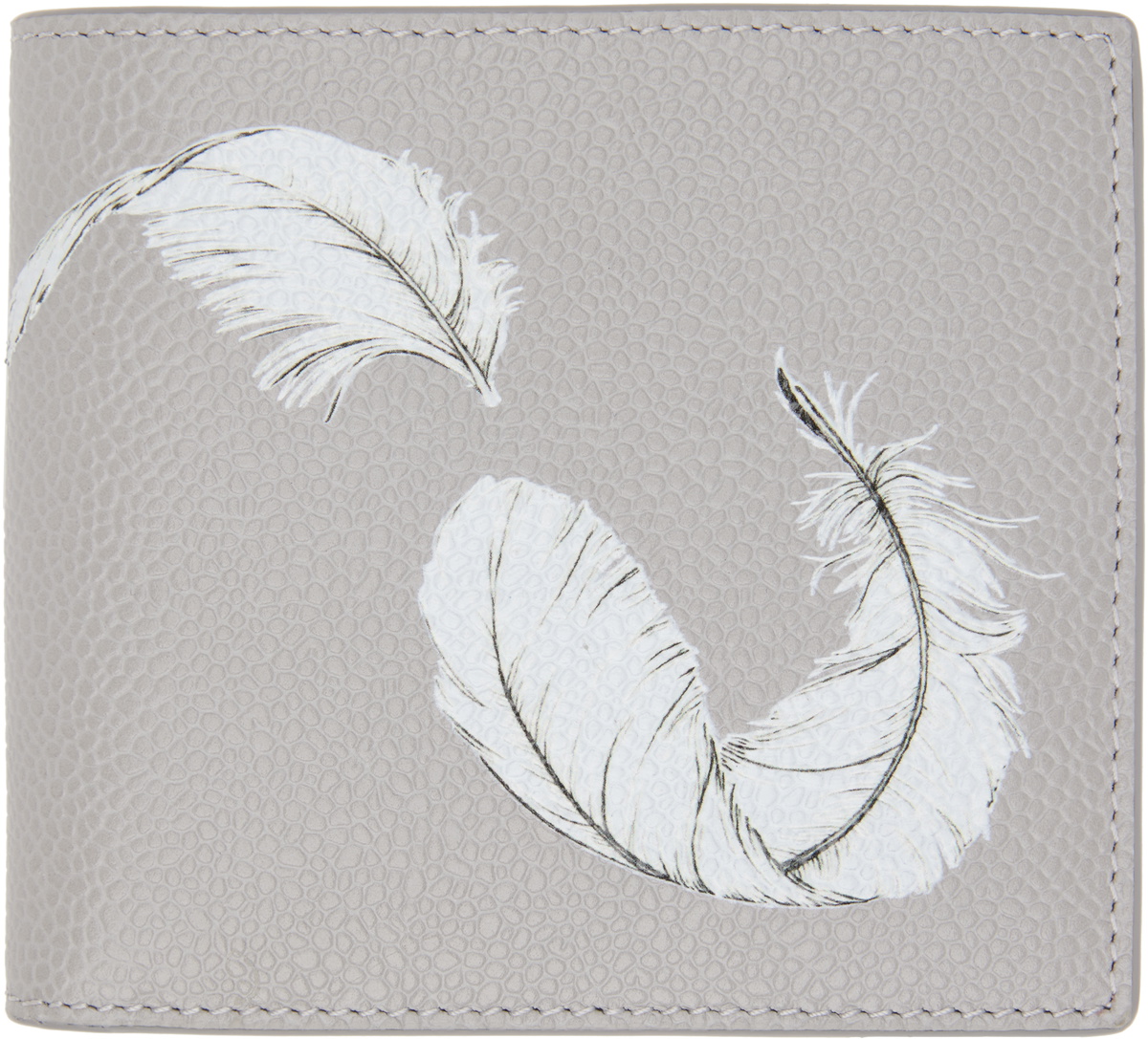 Thom Browne Gray Feather 3D Print Billfold Wallet