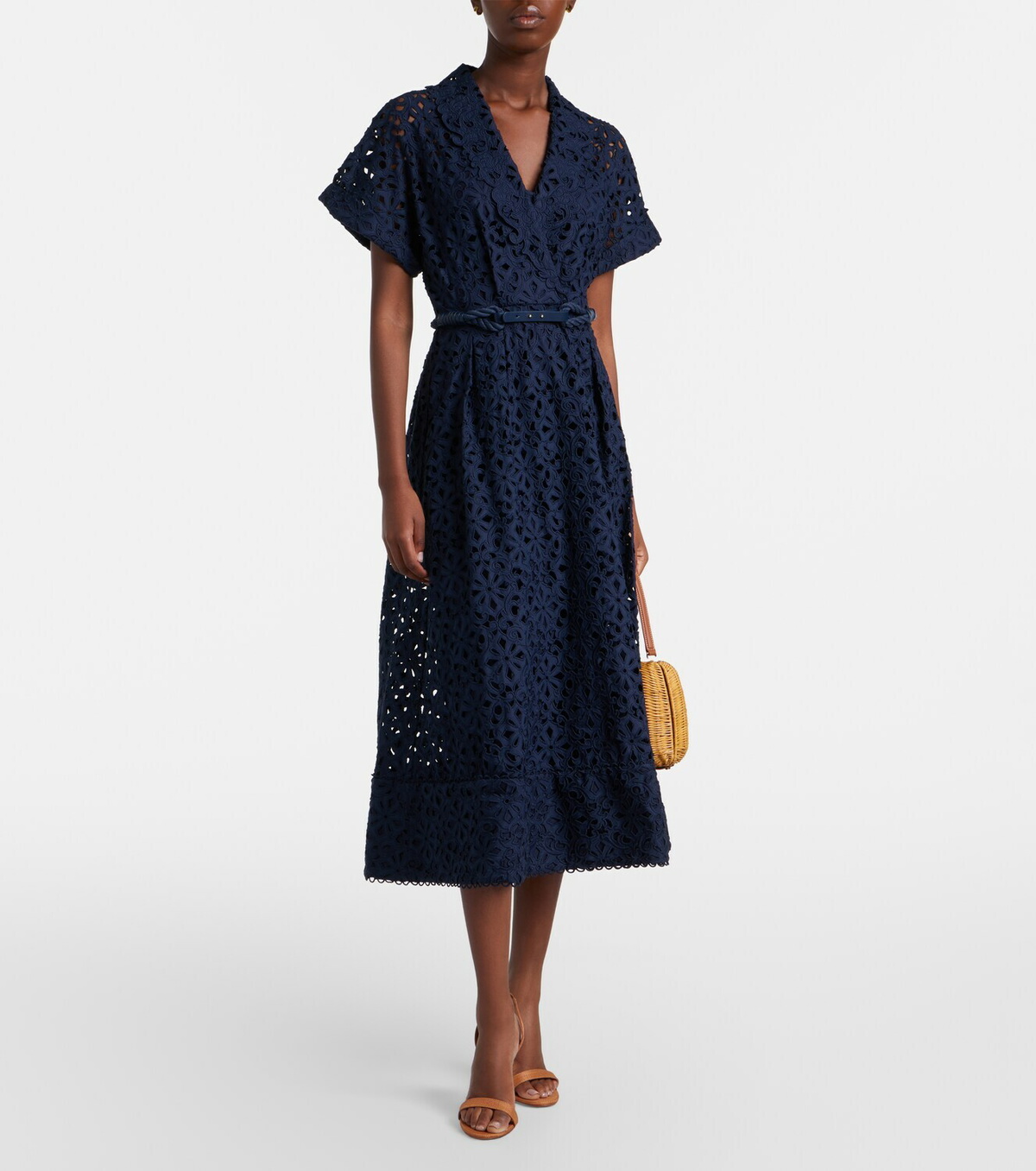 Rebecca Vallance Antalya broderie anglaise midi dress