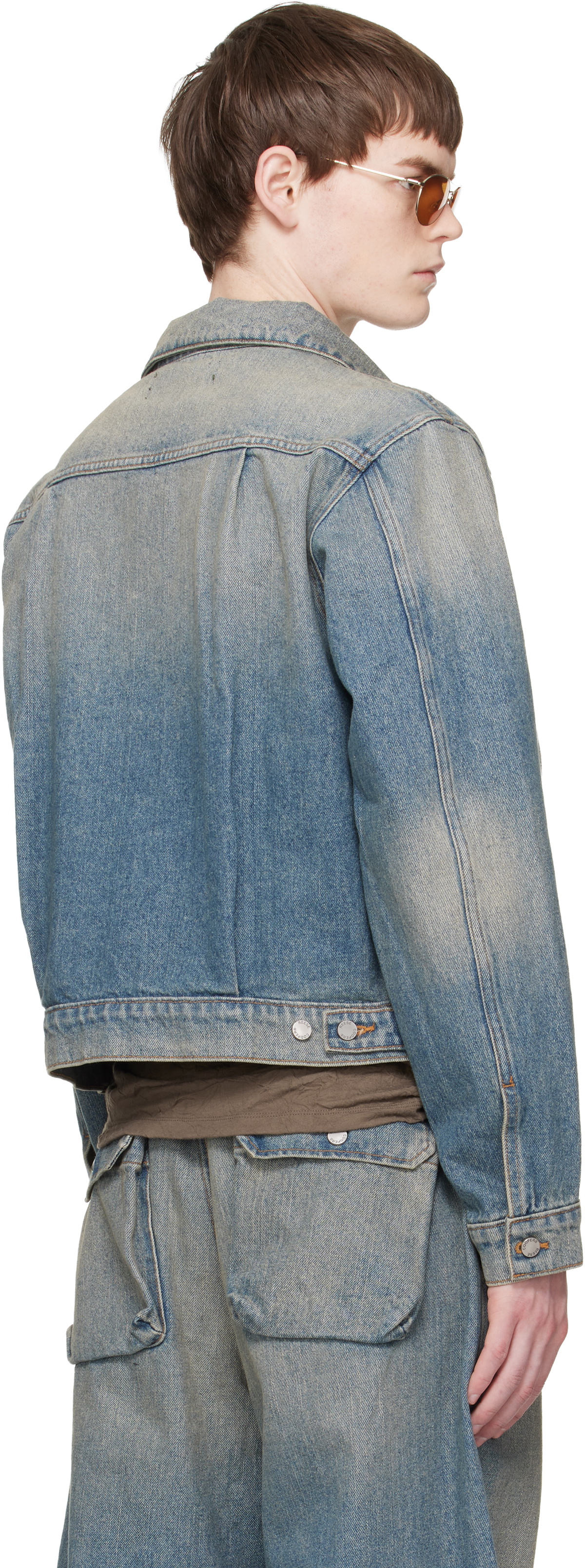 Reese Cooper Blue Washed Trucker Denim Jacket