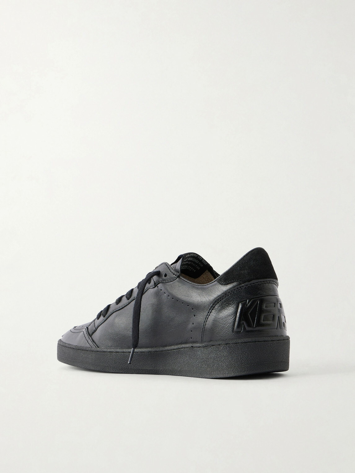 Golden Goose - Ball Star Distressed Suede-Trimmed Leather Sneakers - Black