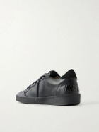 Golden Goose - Ball Star Distressed Suede-Trimmed Leather Sneakers - Black