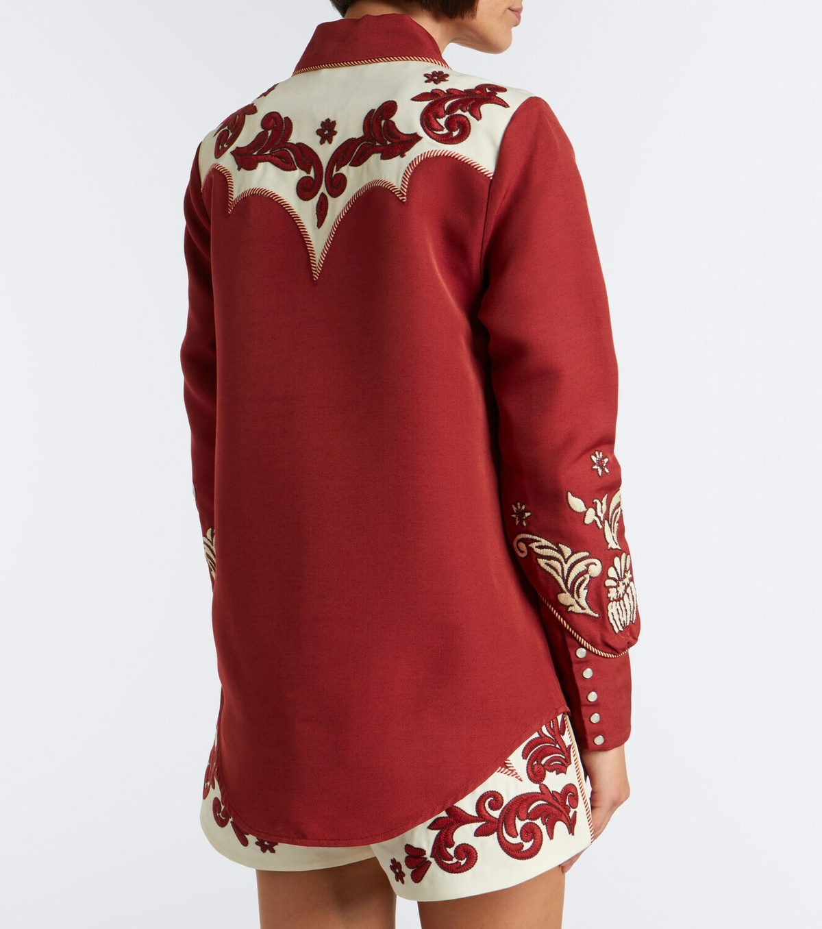 Alémais Duke embroidered wool-blend shirt