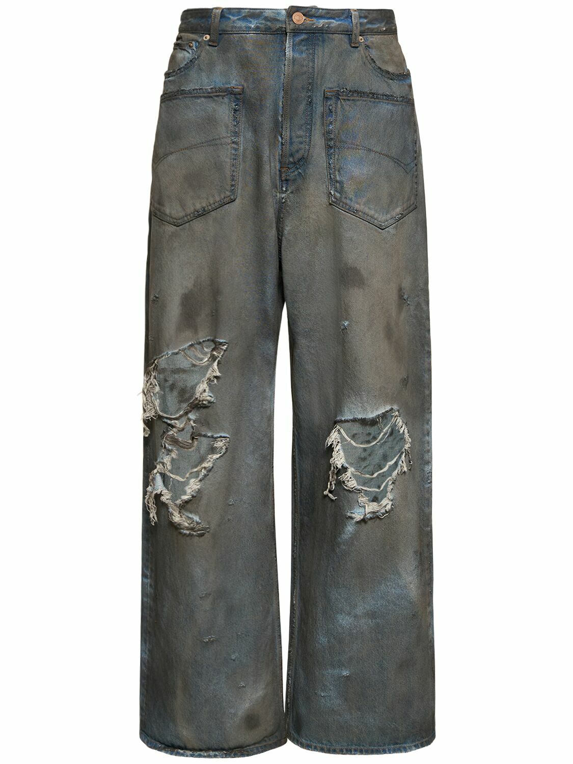 BALENCIAGA - Distressed Baggy Cotton Jeans Balenciaga BALENCIAGA - Distressed Baggy Cotton Jeans Balenciaga