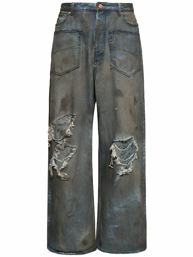 Photo: BALENCIAGA - Distressed Baggy Cotton Jeans