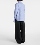 Prada Embellished striped cotton poplin shirt