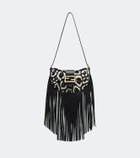 Fendi Croissant fringed calf hair shoulder bag