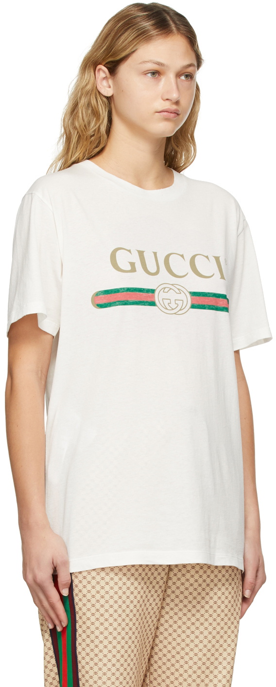 Gucci White Oversized Logo T Shirt Gucci