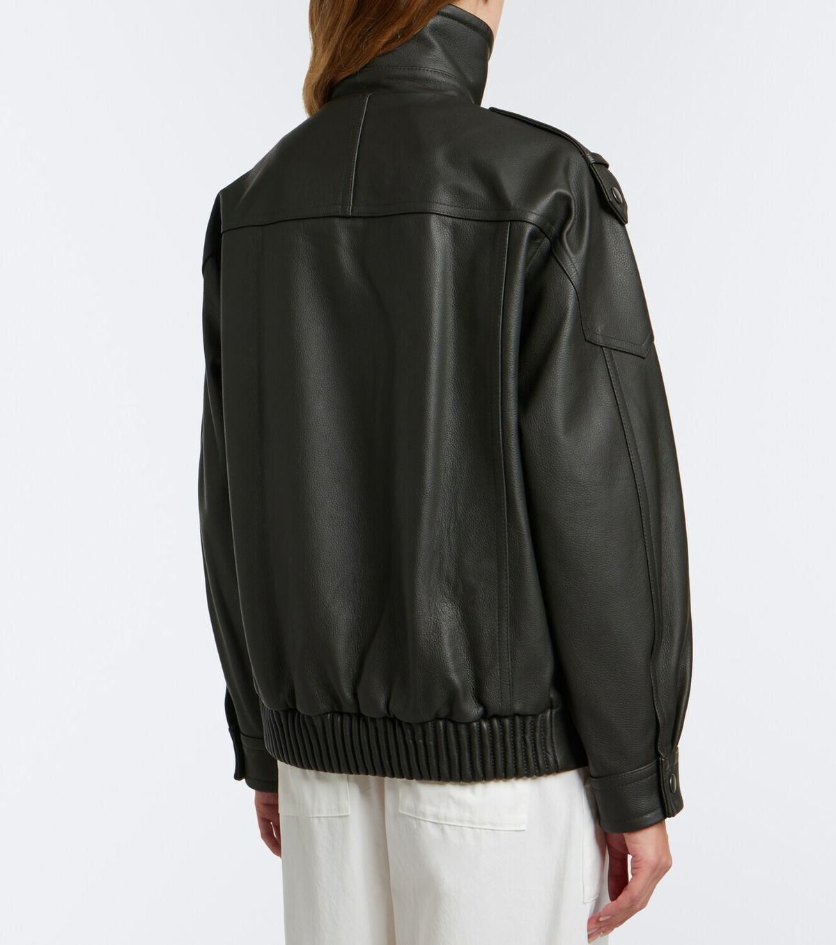 Vince Oversized leather biker jacket