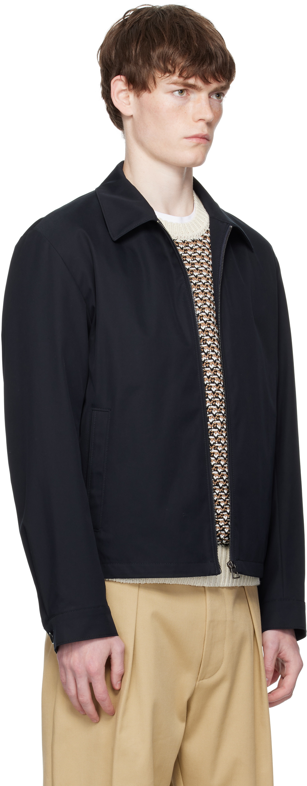 BOSS Navy BECKHAM Edition Cotton-Blend Jacket