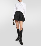 Jil Sander Pleated cotton miniskirt