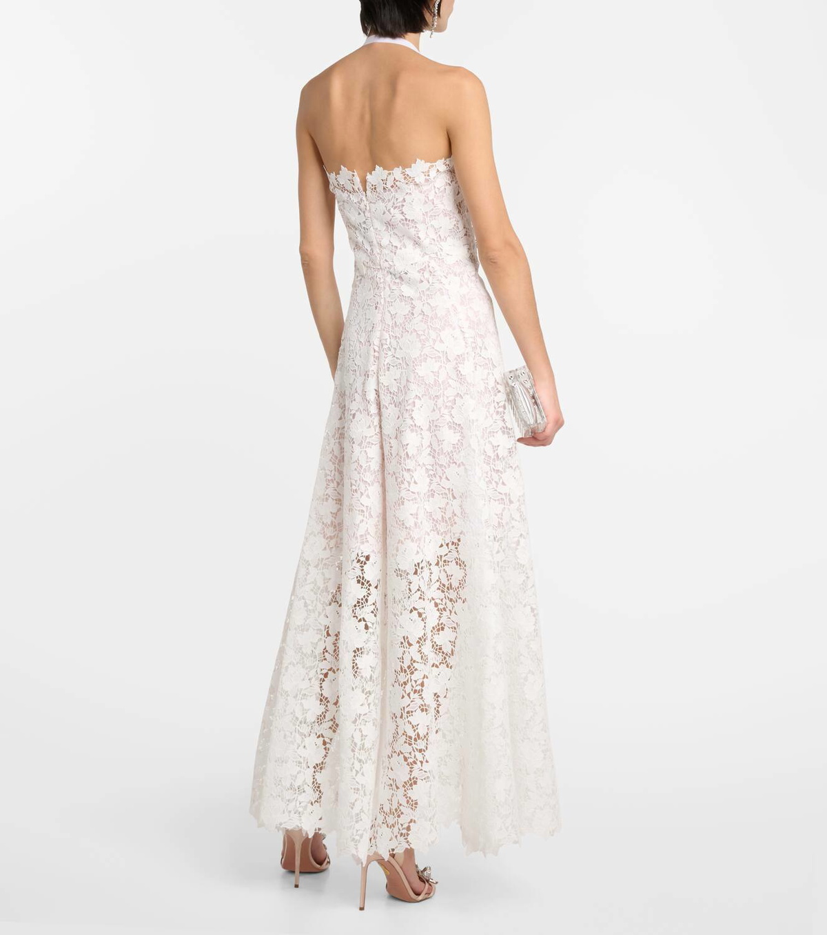 Oscar de la Renta Floral-appliqu guipure lace gown Oscar de la Renta