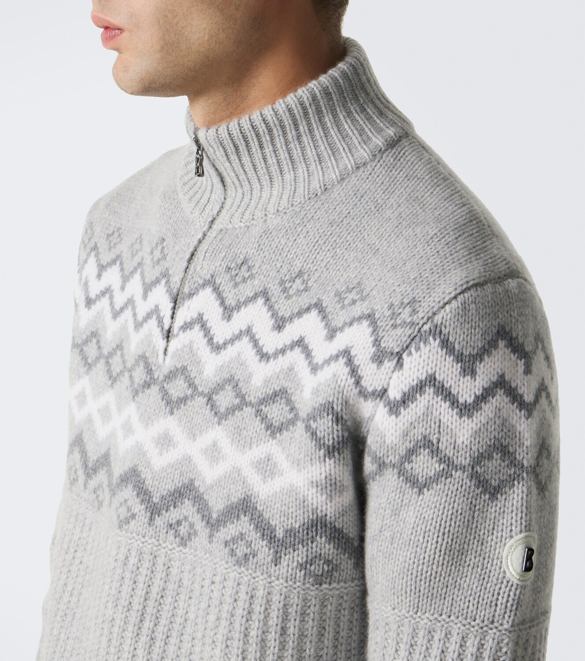 Bogner Ludi Fair Isle cashmere half-zip sweater