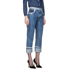 Miu Miu Indigo Lace Straight Boyfriend Jeans