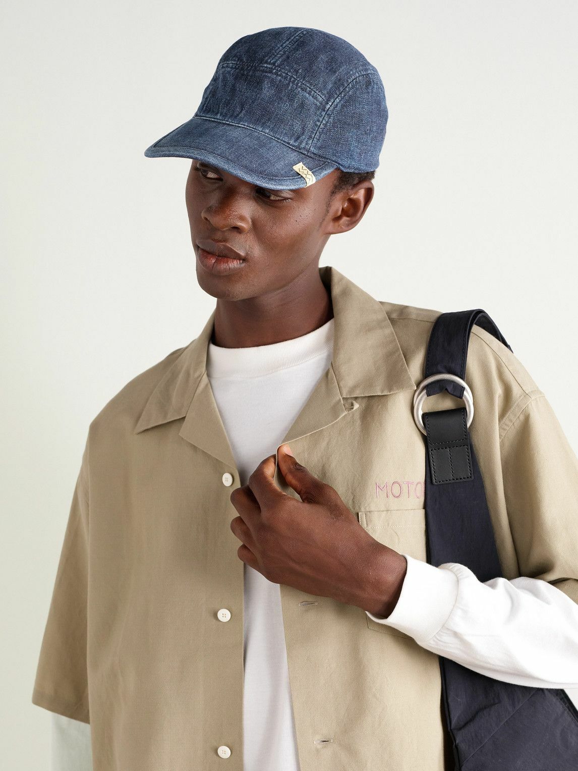Visvim - Logo-Appliquéd Leather-Trimmed Denim Camp Cap Visvim