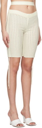 ANDREĀDAMO Off-White Floating Rib Shorts
