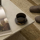 ferm LIVING Koyo Cup with Saucer in Dark Brown/Buff 