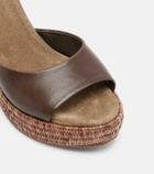 Brunello Cucinelli Monili leather espadrille wedges
