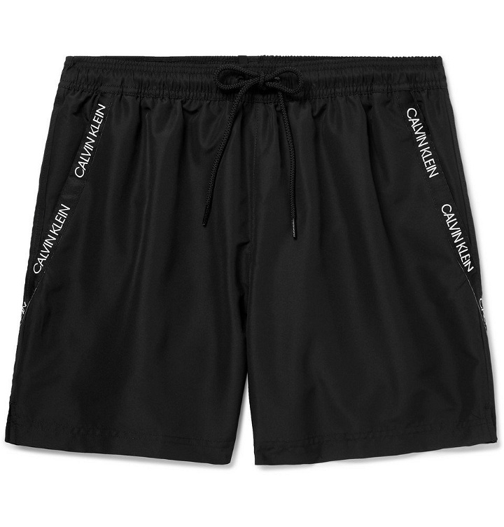 Photo: Calvin Klein Underwear - Mid-Length Logo-Print Swim Shorts - Black