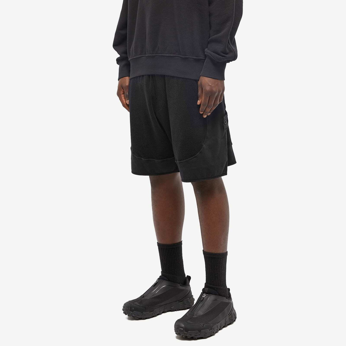Stone Island Shadow Project Men's Cotton Terry Sweat Short in Black
