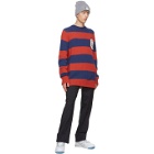 Opening Ceremony Red and Blue Alpaca Striped OC Sweater