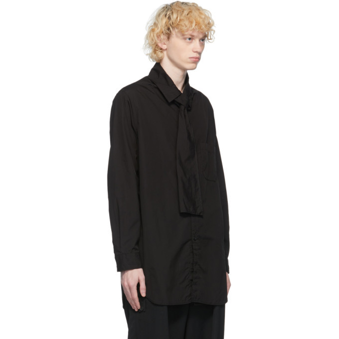 Yohji Yamamoto Black Long Collar Shirt Yohji Yamamoto