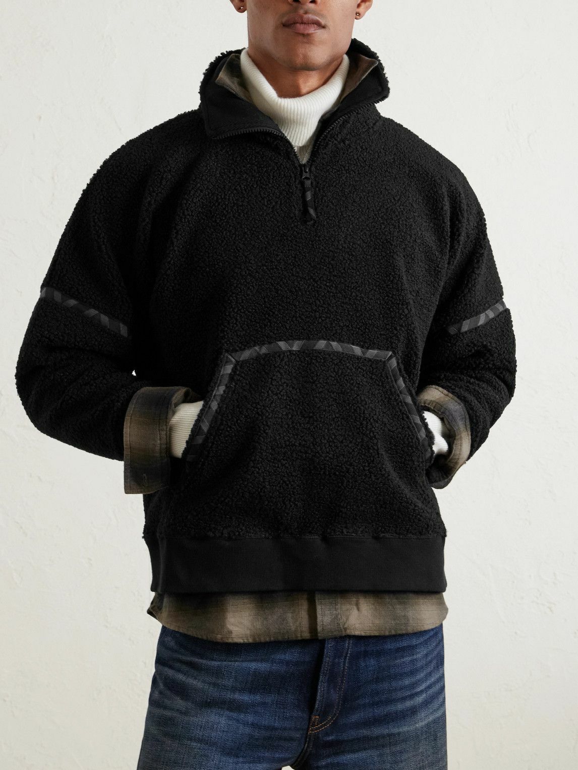 MANAAKI - Ari Fleece Half-Zip Sweatshirt - Black