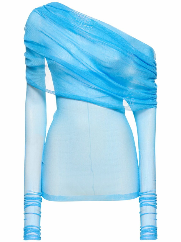 Photo: CHRISTOPHER ESBER - Veiled Silk One Shoulder L/s Top