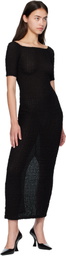Silk Laundry Black Pebble Off The Shoulder Midi Dress