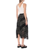 Sacai - Zebra-print midi skirt