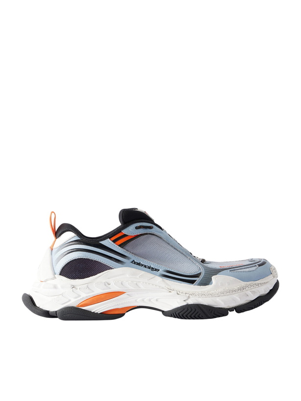 Photo: Balenciaga - Triple S.2 Rubber-Trimmed Mesh Sneakers - Blue