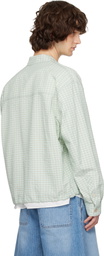 Solid Homme Green & White Layered Check Out Shirt