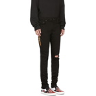 Amiri Black Leopard Half Track Broken Jeans